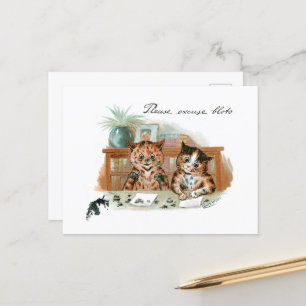 Carte Postale Messy Cats par Louis Wain