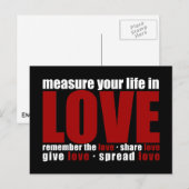 Carte Postale Mesurer votre vie dans l'amour (Devant / Derrière)