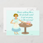 Carte Postale Métal de mort femme au foyer (Devant / Derrière)