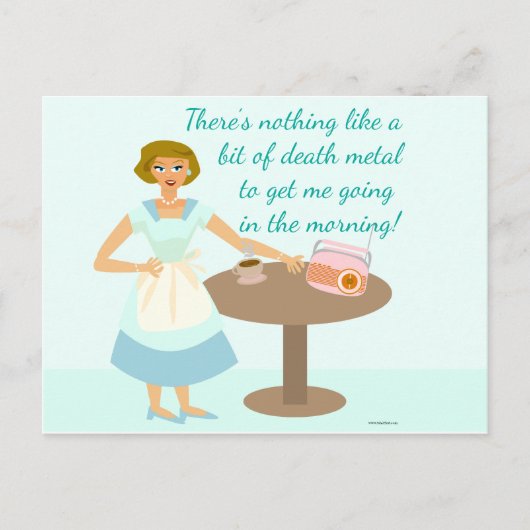 Carte Postale Métal de mort femme au foyer (Devant)