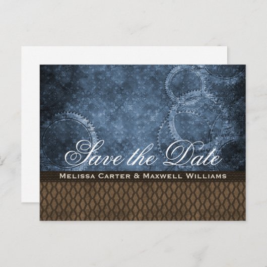 Carte postale Metal Gear Save the Date, Bleue (Devant / Derrière)