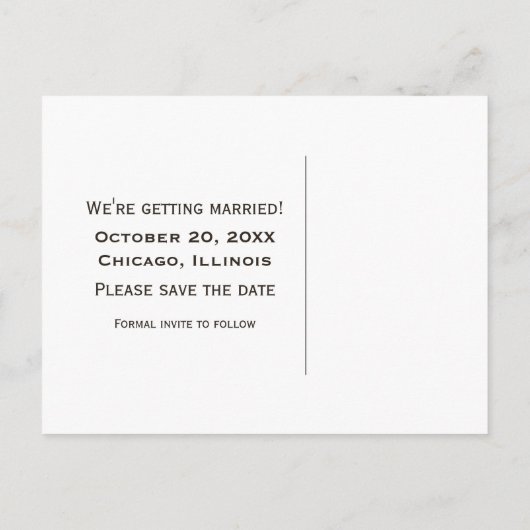 Carte postale Metal Gear Save the Date, Bleue (Dos)