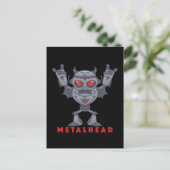 Carte Postale Metalhead - Lourd Diable Robot Métal - Avec Texte (Debout devant)