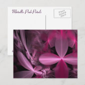 Carte Postale Metallic Pétales de fleur rose (Devant / Derrière)