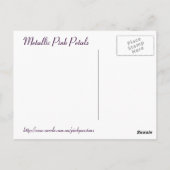 Carte Postale Metallic Pétales de fleur rose (Dos)