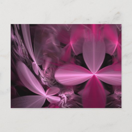 Carte Postale Metallic Pétales de fleur rose (Devant)