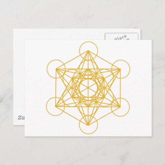 Carte Postale Métatron Cube Or (Devant / Derrière)