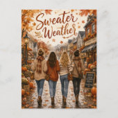 Carte Postale Météo de pull d'automne Vibrations d'automne (Devant)
