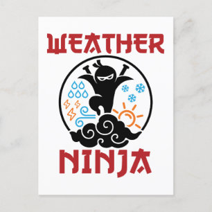 Carte Postale Météo Météorologue Ninja Météorologie Météorologue