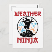 Carte Postale Météo Météorologue Ninja Météorologie Météorologue (Devant / Derrière)