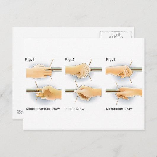 Carte Postale Méthodes principales de dessin des vaches Kyudo ti (Devant / Derrière)