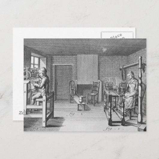 Carte Postale Métier à tisser des bas (Devant / Derrière)