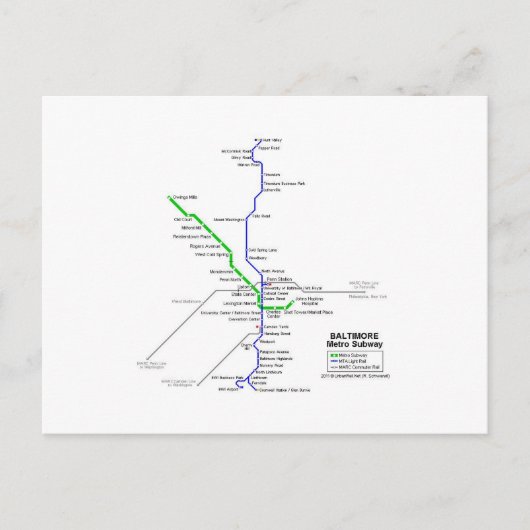 Carte Postale métro Baltimore (Devant)