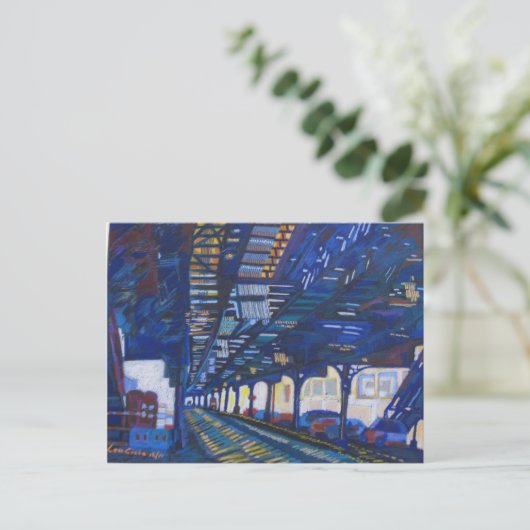 Carte Postale Métro dans Upper Manhattan Under The Tracks. (Debout devant)