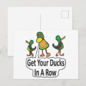 Carte Postale Mettez Vos Canards Dans Une Rangée (Devant / Derrière)
