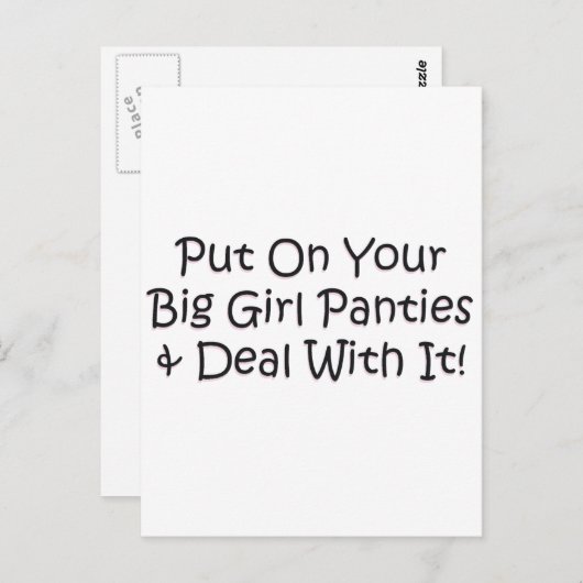 Carte Postale Mettez vos culottes de filles ! (Devant / Derrière)