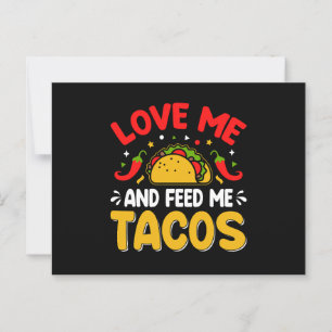 Carte Postale Mexicain Aimez-moi et nourrissez-moi avec Tacos