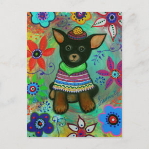 Carte Postale Mexicain Chihuahua Pet Lover noir