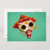 Carte Postale Mexicain El mariachi Cute Cat (Devant / Derrière)