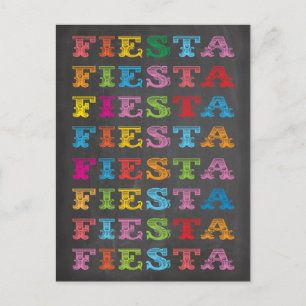 Carte postale mexicaine Fiesta Chalkboard