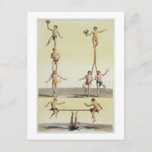 Carte Postale Mexicains pratiquant la gymnastique (litho couleur