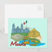 Carte Postale Mexico City, Mexico Célèbre Ville (Devant / Derrière)