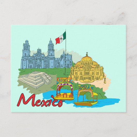 Carte Postale Mexico City, Mexico Célèbre Ville (Devant)