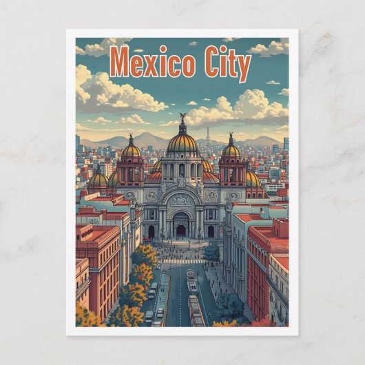 Carte Postale Mexico City Mexique Illustration de voyage artisti (Devant)