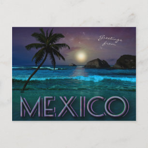 Carte Postale Mexico Night at the Beach (personnalisable)