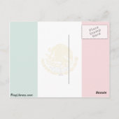 Carte Postale Mexique Avec Armoiries D'Or Et D'Argent, Mexique (Dos)