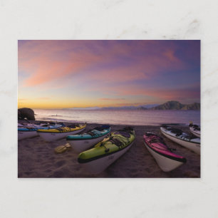 Carte Postale Mexique, Basse-Californie, mer de Cortez. Kayaks d