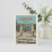Carte Postale Mexique, Cancún, Quintana Roo, Yucatán, ruines may (Debout devant)