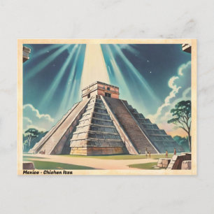 Carte Postale Mexique Chichen Itza Voyage Rétro