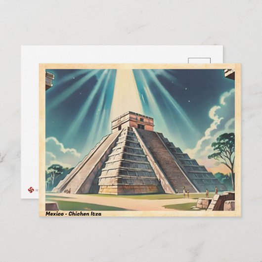 Carte Postale Mexique Chichen Itza Voyage Rétro (Devant / Derrière)