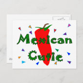 Carte Postale Mexique Cutie Red Chili Pepper T-shirts & cadeaux (Devant / Derrière)