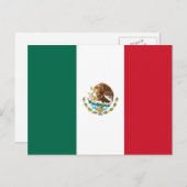 Carte Postale Mexique - Drapeau mexicain (Devant / Derrière)