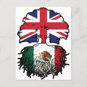 Carte Postale Mexique Mexique Royaume-Uni drapeau des racines de