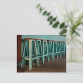 Carte Postale Mexique, Oaxaca, mur de la ligne Green Bar Stools (Debout devant)