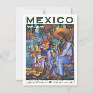 Carte Postale Mexique Style d'affiche de voyage Retro inspiré