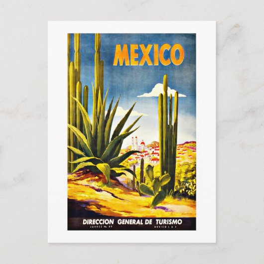 Carte Postale Mexique Vintage voyage Cactus (Devant)