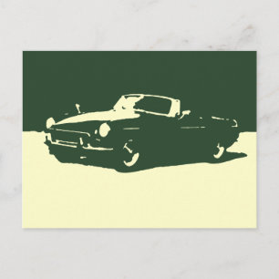 Carte Postale MGB, 1971 - Racing green on light postcard