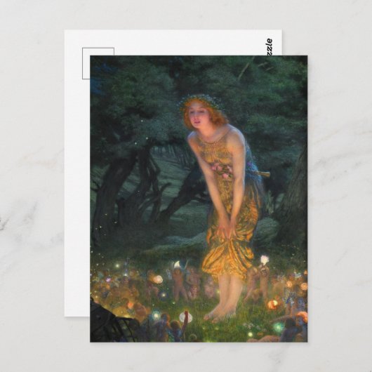 Carte Postale Mi-été Eve c. 1908 par Edward Robert Hughes (Devant / Derrière)