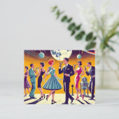 Carte Postale Mi siècle 60s Space Age Cocktail Party (Debout devant)