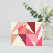 Carte Postale Mi-Siècle Abstrait, Triangles - Corail, Beige (Debout devant)