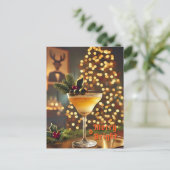 Carte Postale Mi-Siècle Noël Joyeux & Cocktail lumineux (Debout devant)