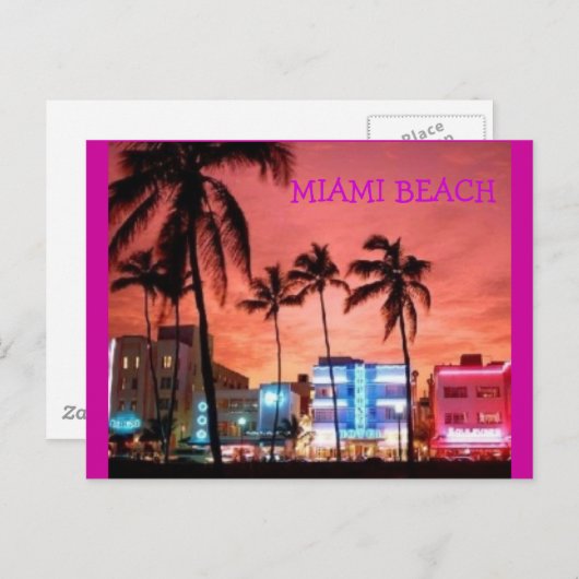 Carte Postale Miami Beach, Floride (Devant / Derrière)