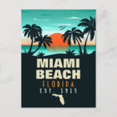 Carte Postale Miami Beach Floride Retro Sunset Souvenir les anné (Devant)