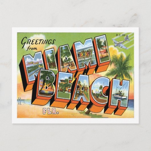Carte Postale Miami Beach Floride Travel US City (Devant)