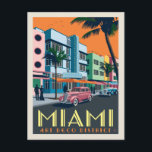 Carte Postale Miami, FL| Art déco<br><div class="desc">Anderson Design Group est un cabinet d'illustration et de design primé à Nashville,  Tennessee. Le fondateur Joel Anderson dirige une équipe d'artistes talentueux pour créer des affiches originales qui ressemblent à des imprimés publicitaires vintages classiques des années 1920 aux années 1960.</div>