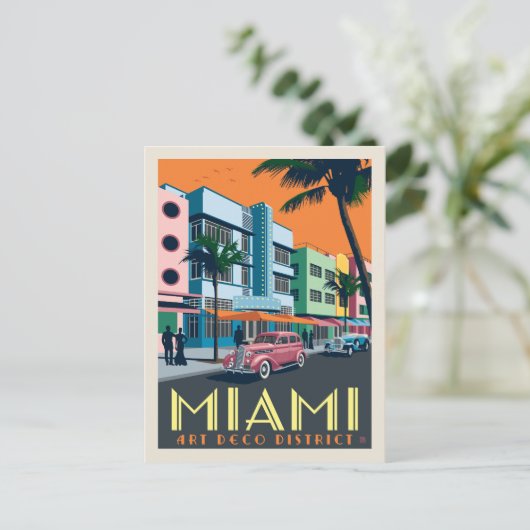 Carte Postale Miami, FL| Art déco (Debout devant)